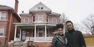 This couple, both architects, purchased their home in a distressed Detroit neighborhood with a Detroit Home Mortgage. They used their design skills to rehabilitate the home. (The Reinvestment Fund)