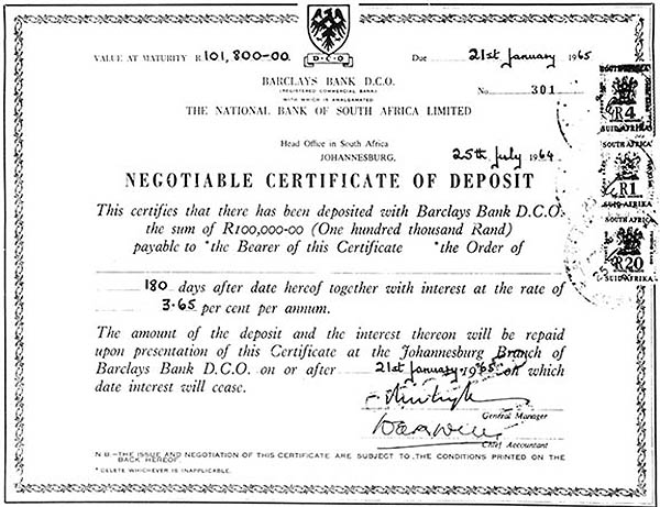 Barclays Negotiable Certificate of Deposit