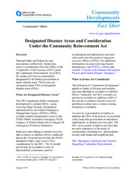 Community Affairs Fact Sheet: August 2018 Cover Image