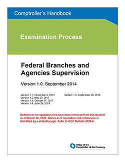 Comptroller's Handbook: Federal Branches and Agencies Supervision Cover Image