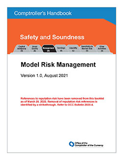 Comptroller's Handbook: Model Risk Management Cover Image
