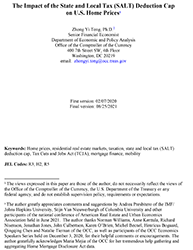 Economics Working Paper The Impact of SALT Deduction Cap on U.S. Home Prices