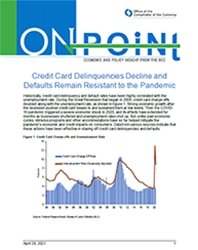 On Point Cover Image: Credit Card Delinquencies Decline and Defaults Remain Resistant to the Pandemic