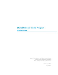 Shared National Credits 2012 Cover Image